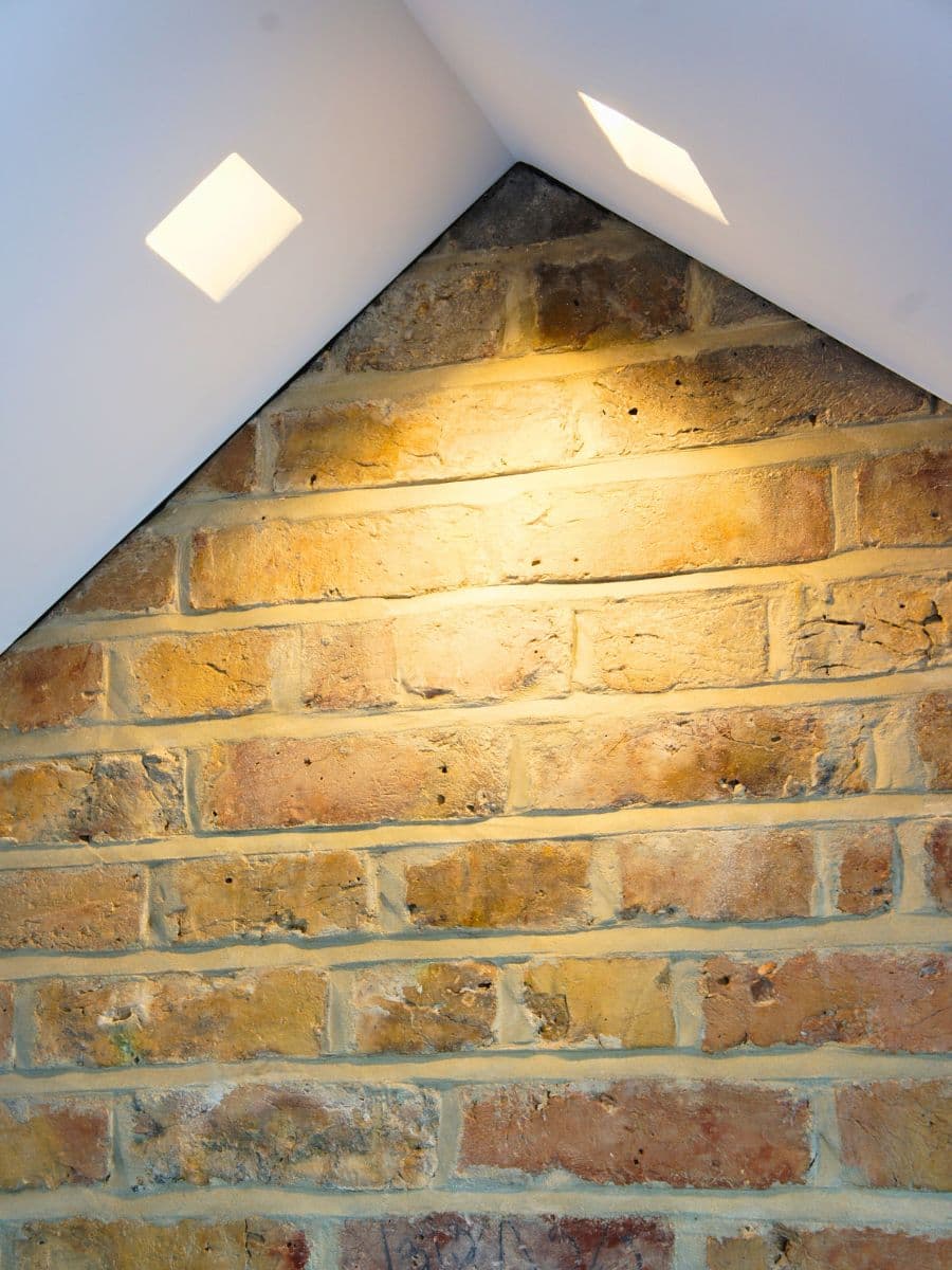 Brick plaster-in spotlight installation in Teddington
